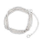 Collar - Pulsera Plata Mostacilla gitana 40 cm y 45 cm