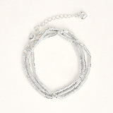 Collar - Pulsera Plata Mostacilla gitana 40 cm y 45 cm