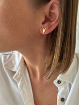 Aros Oro Corazón Zafiro