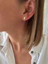Aros Oro Corazón Zafiro