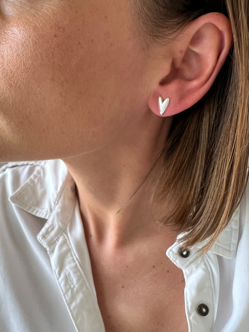 Aros Plata Corazón Zafiro