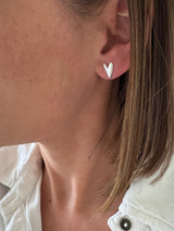 Aros Plata Corazón Zafiro