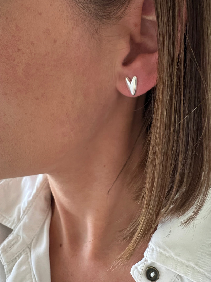 Aros Plata Corazón Zafiro