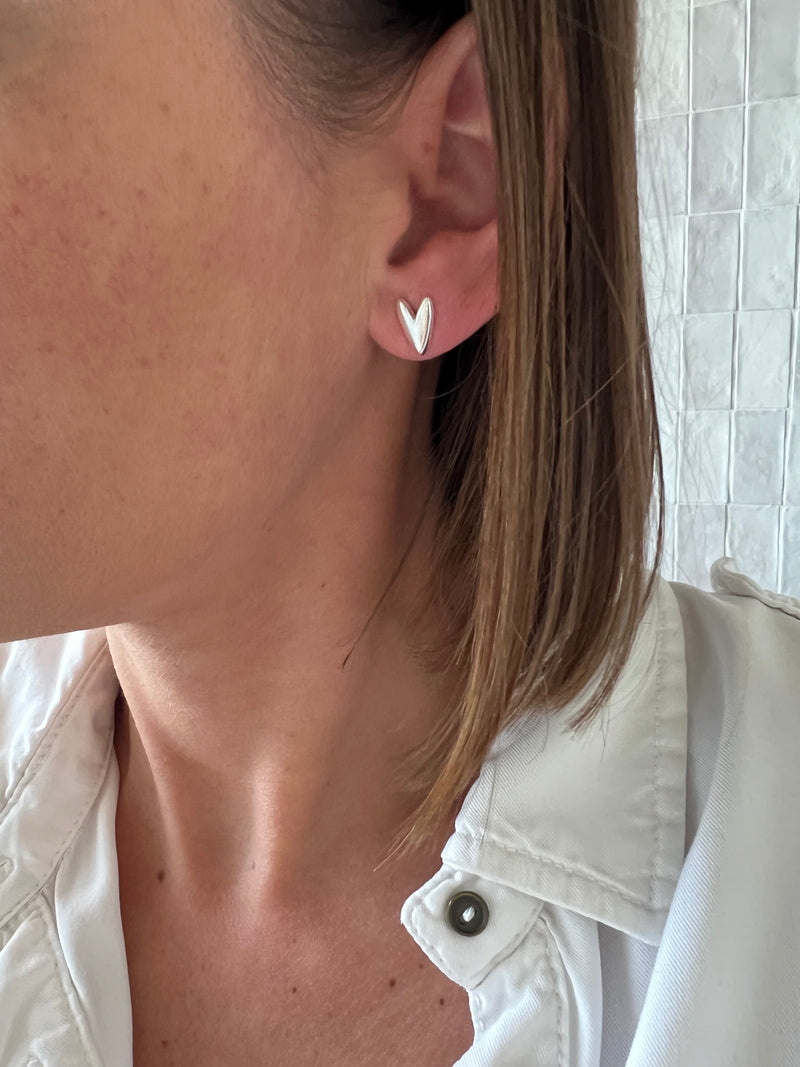 Aros Plata Corazón Zafiro