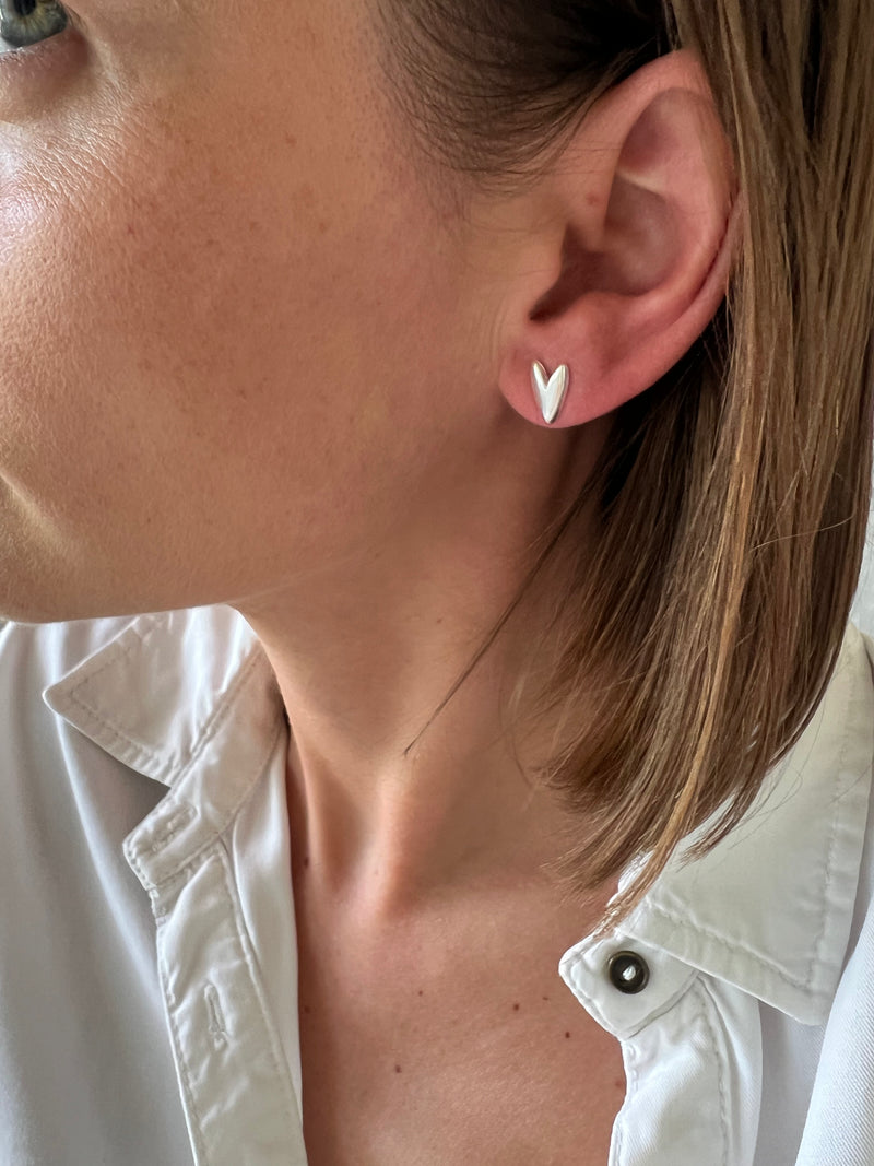 Aros Plata Corazón Zafiro