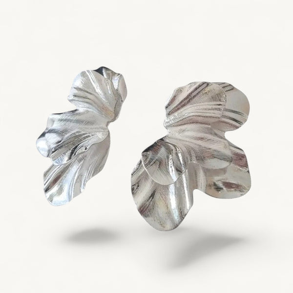 Aros Plata Pétalo María