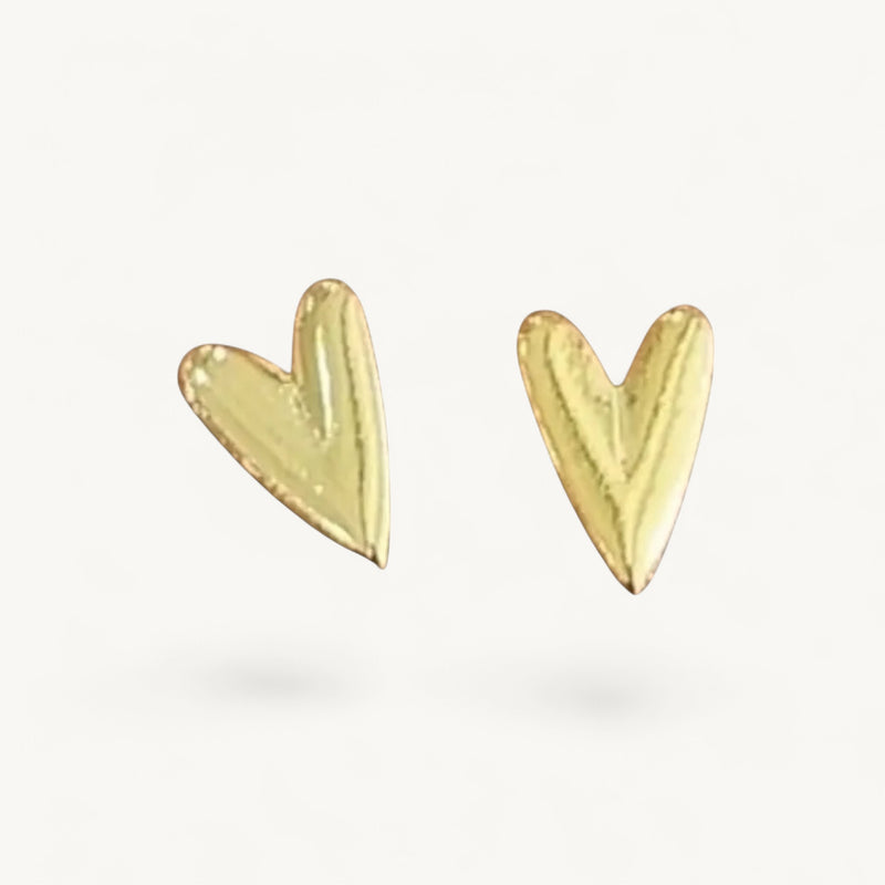 Aros Oro Corazón Zafiro