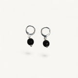 Argollas Plata Ágata Negra