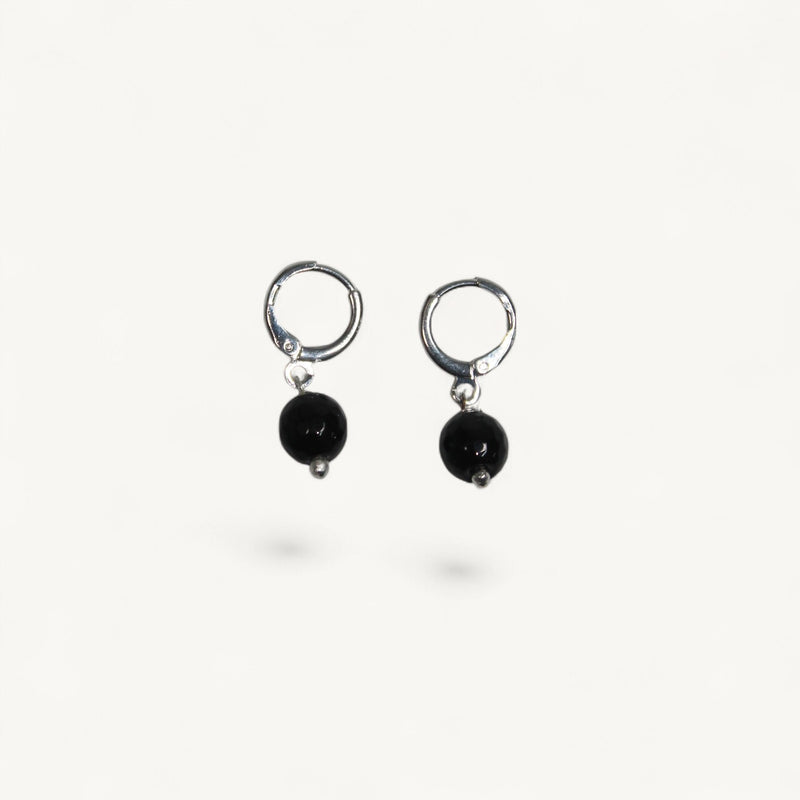 Argollas Plata Ágata Negra