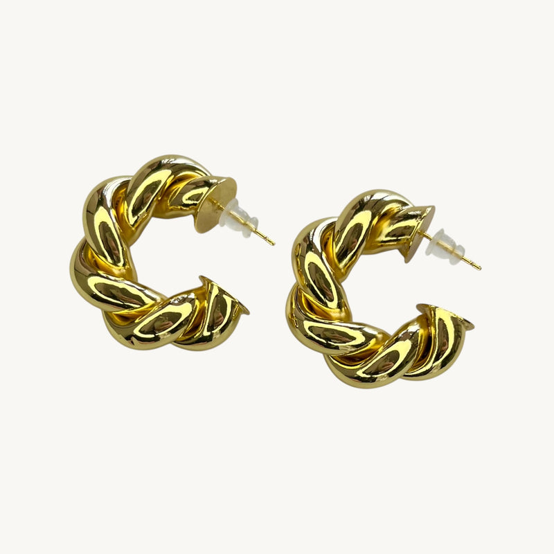 Argollas oro Trenzada