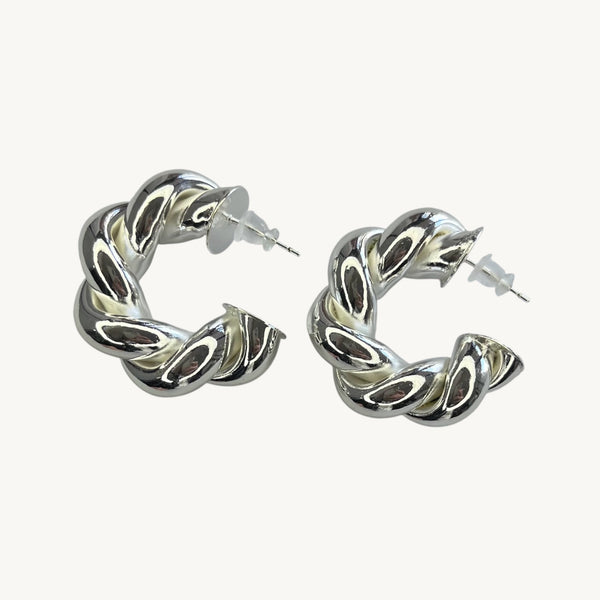 Argollas plata Trenzada