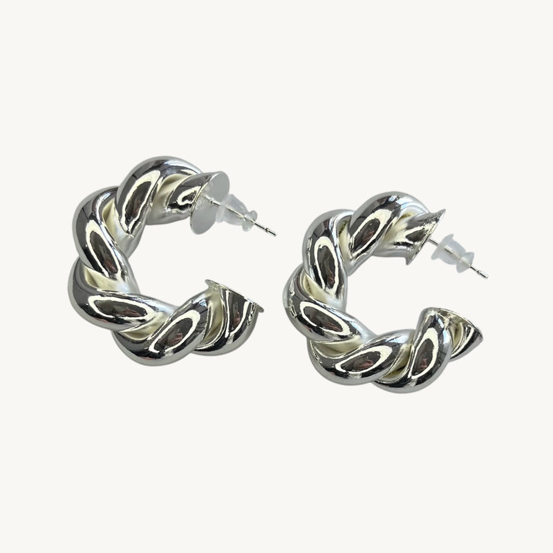 Argollas plata Trenzada