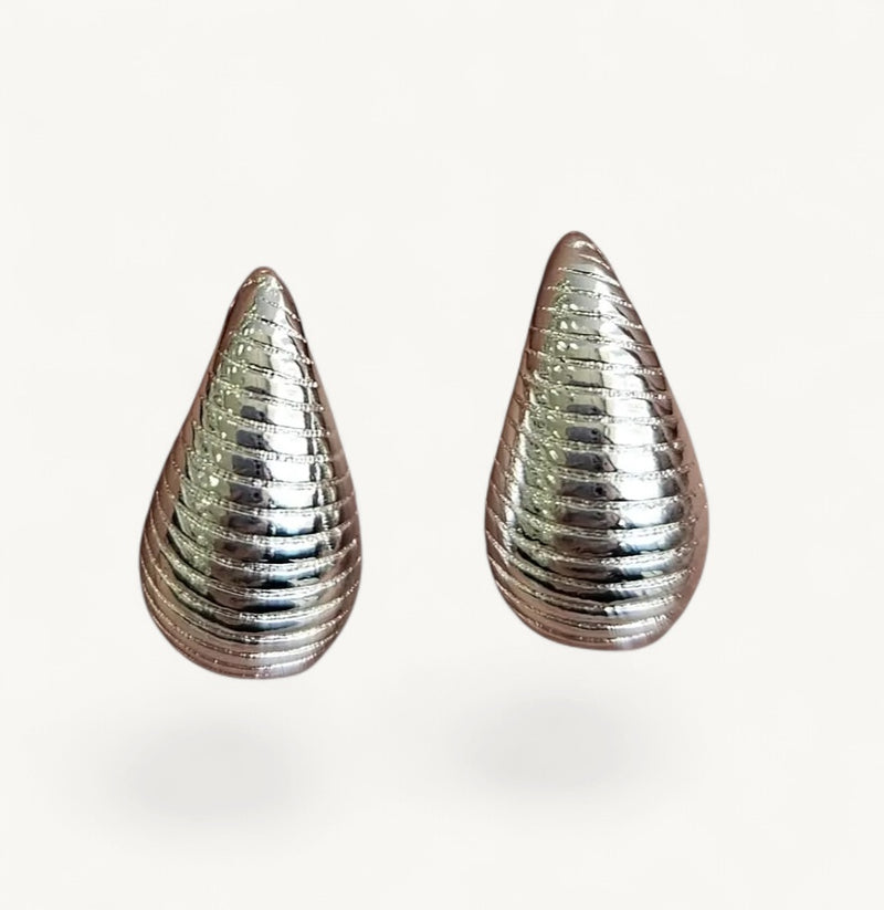 Aros Plata Gota Rayada