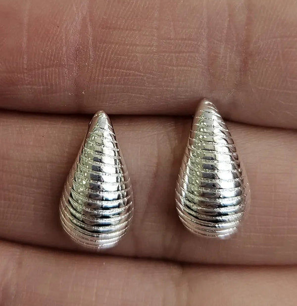 Aros Plata Gota Rayada