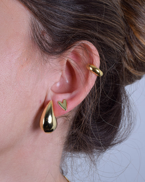 Aros Oro Corazón Zafiro