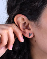 Aros Plata Corazón Zafiro