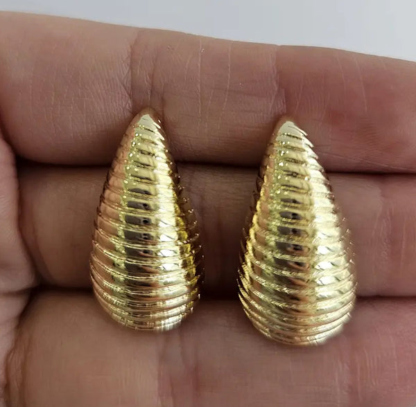 Aros Oro Gota Rayada