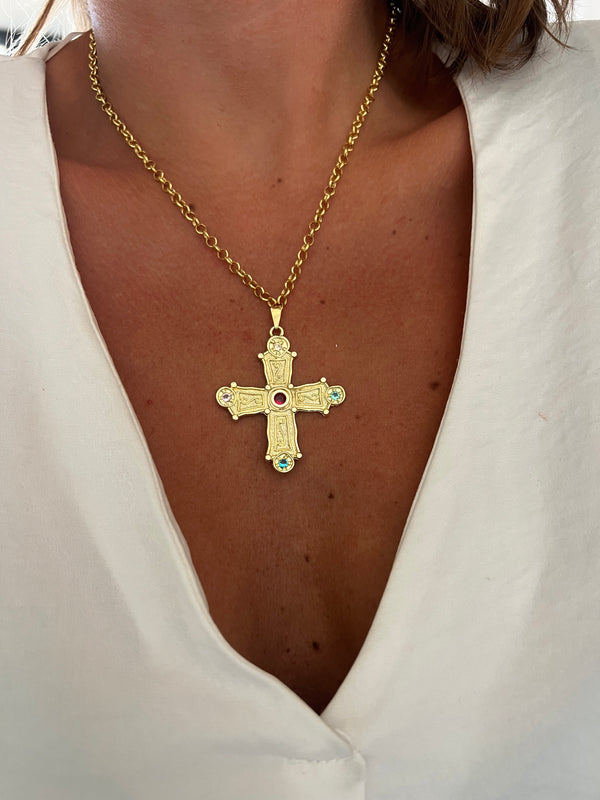 COLLAR ORO CRUZ POLA