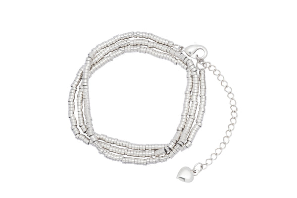 Collar - Pulsera Plata Mostacilla gitana 40 cm y 45 cm