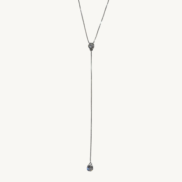 Collar Plata Punto de luz doble