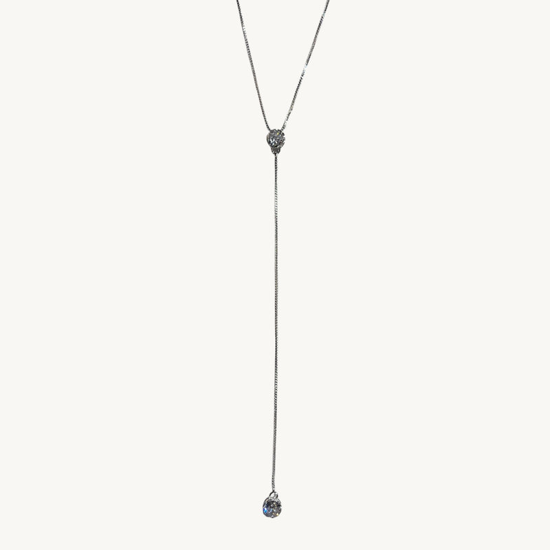 Collar Plata Punto de luz doble