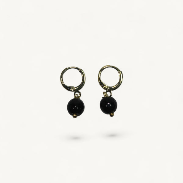 Argollas Oro Ágata Negra