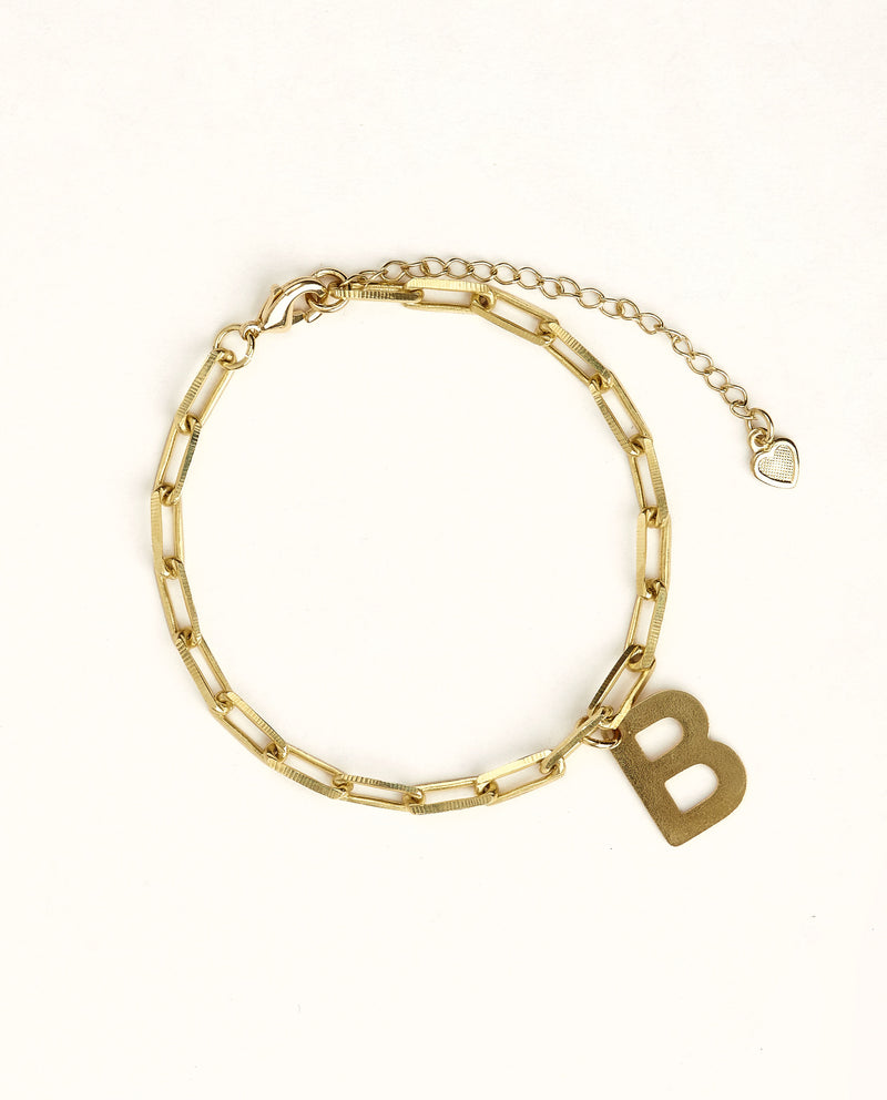 PULSERA ORO ESLABON LETRA CATALINA