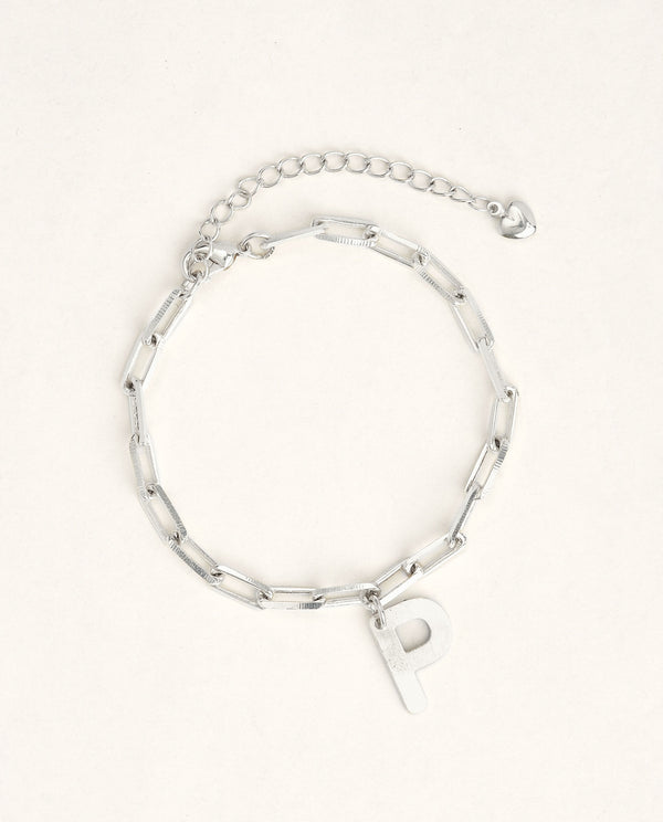 PULSERA PLATA ESLABON LETRA CATALINA