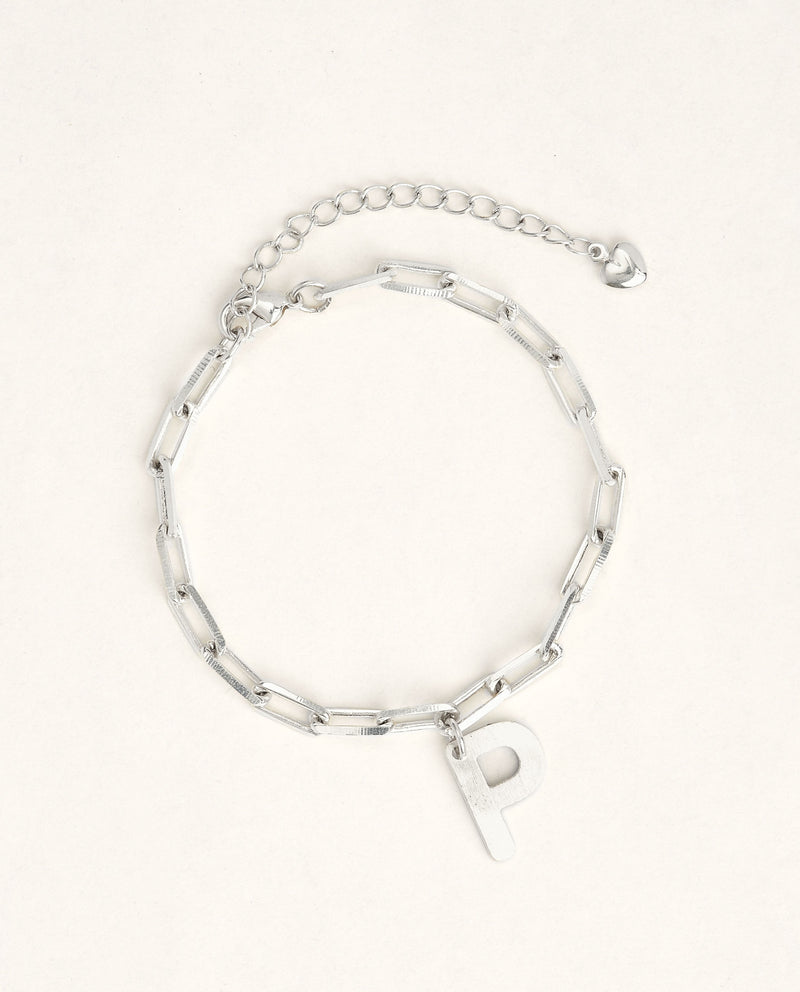 PULSERA PLATA ESLABON LETRA CATALINA