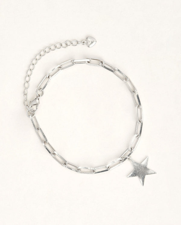 PULSERA PLATA ESLABON ESTRELLA