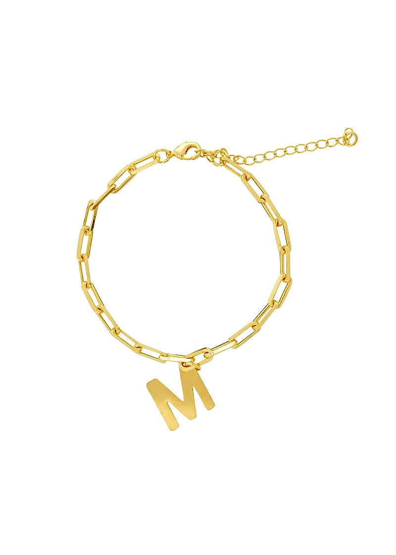 PULSERA ORO ESLABON LETRA CATALINA
