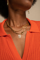 COLLAR ORO SIMONA INICIAL 45 CM