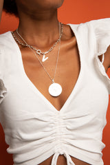 COLLAR PLATA SIMONA INICIAL  40 CM