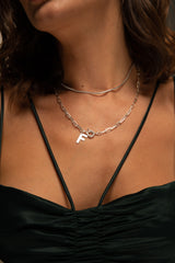 COLLAR PLATA SIMONA INICIAL  45 CM