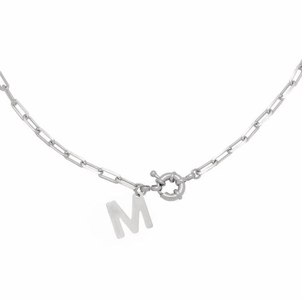 Collar Plata Simona Inicial 40 cm y 45 cm
