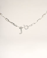 COLLAR PLATA SIMONA INICIAL  45 CM