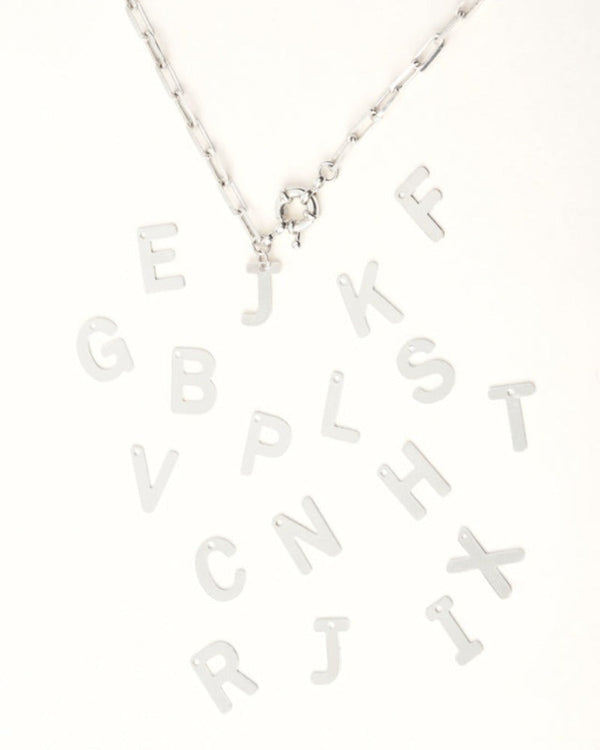 COLLAR PLATA SIMONA INICIAL  45 CM