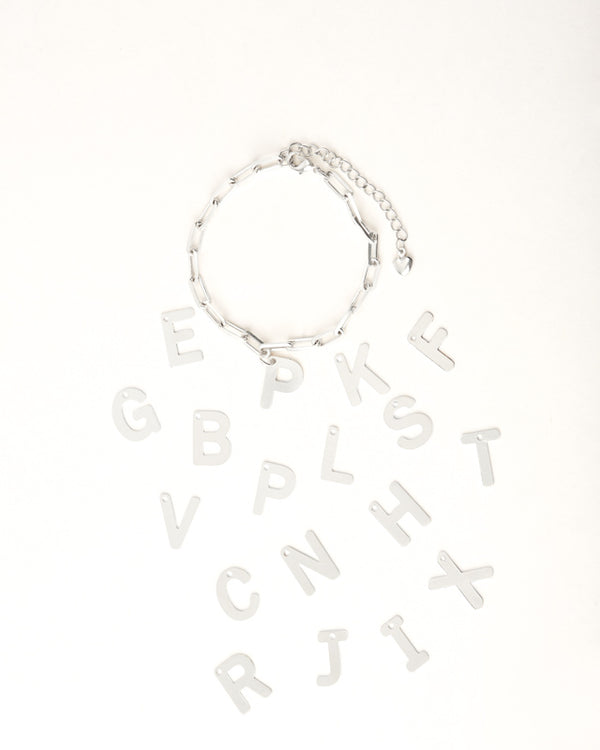 PULSERA PLATA ESLABON LETRA CATALINA