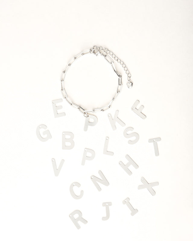 PULSERA PLATA ESLABON LETRA CATALINA