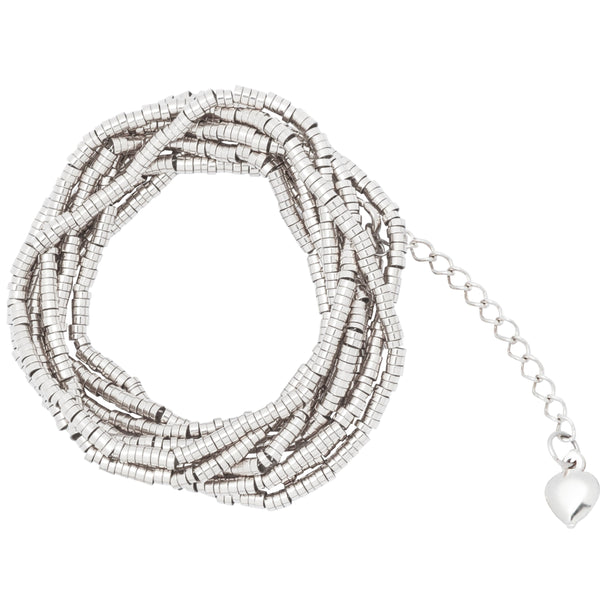 Collar - Pulsera Plata Mostacilla Gitana 1.2 mtrs